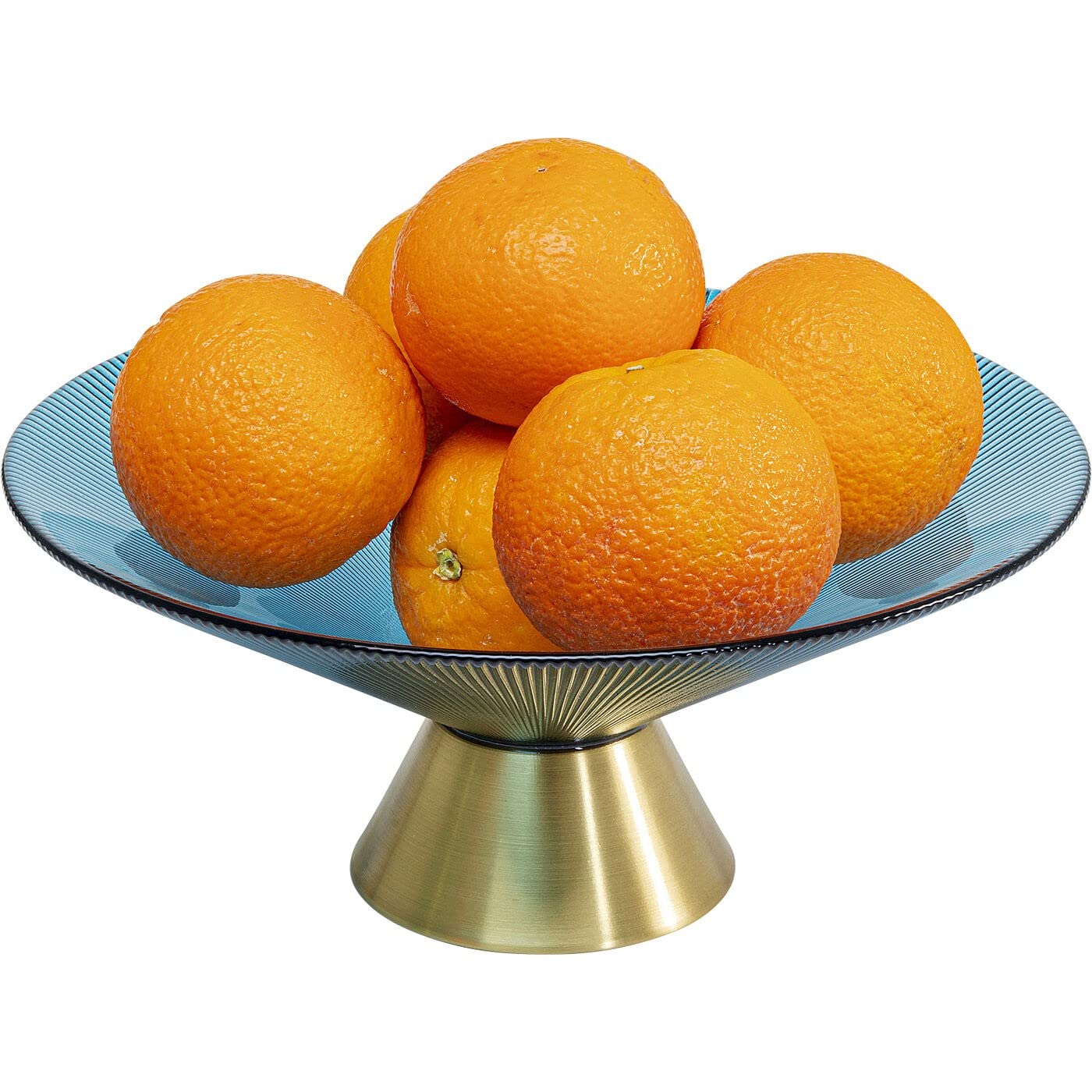 Kare Design ciotola Birdie, azzurro/oro, piatto fondo decorativo di vetro, portafrutta, portaoggetti, diametro 26 cm, tavolo da pranzo, consolle, soggiorno, stile art deco, glam, 11x26x26 cm