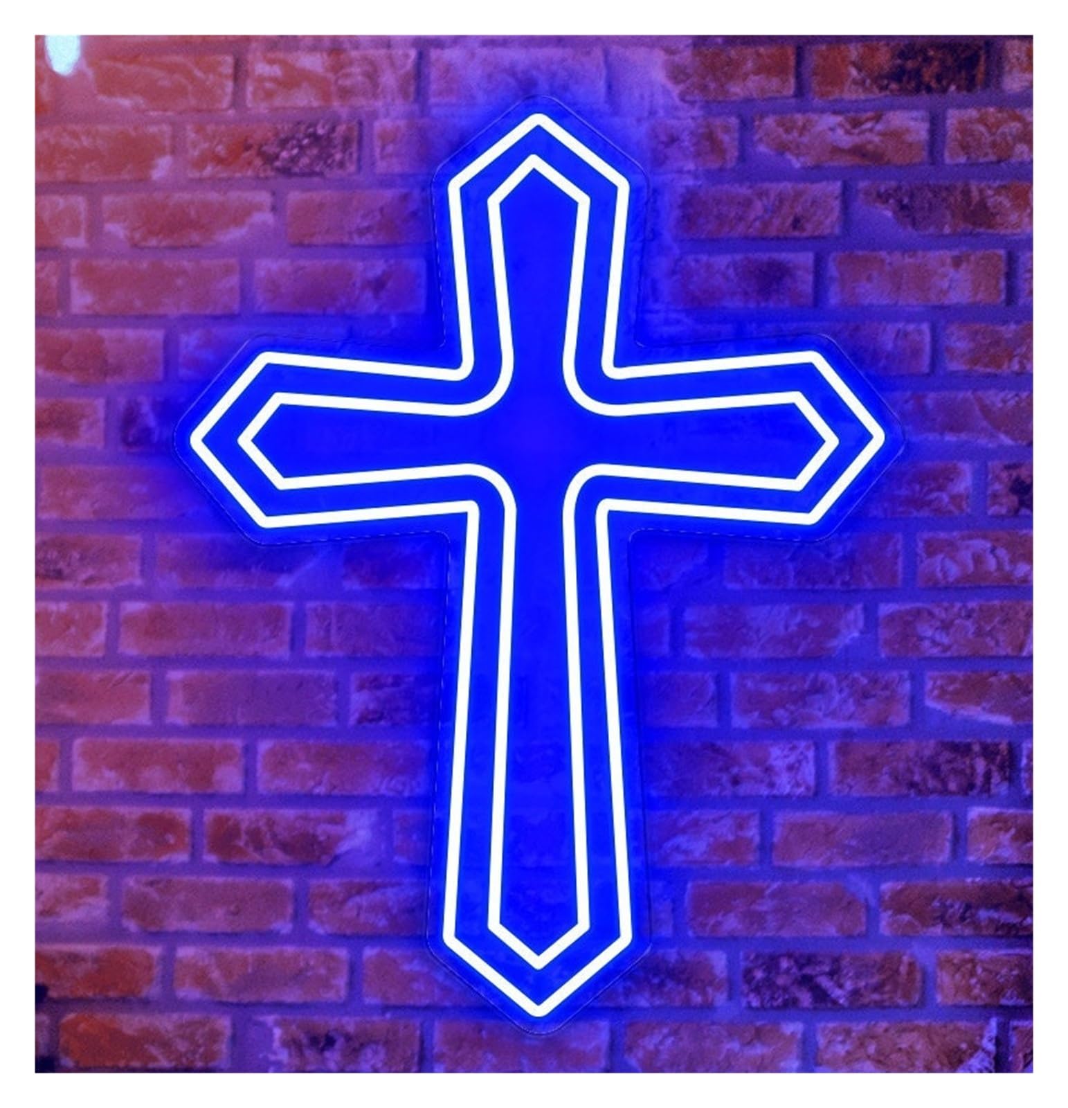 RONGCH Hanging Art Signs Cross Jesus Home Decoration Neon Sign Gameroom Bedroom Bar Livingroom Birthday Party Wall 45cm