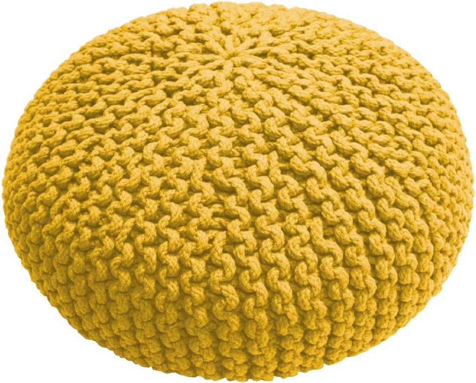 Croci Twist Yellow Braided Pouf for Dogs, Size 46 cm