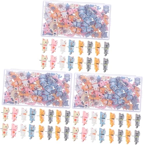 Didiseaon 180 pcs Long Tail Cat Pushpin Cork Board Tacks Animal Drawing Tacks for Wall hangings Push pin Thumb Tacks Decor for Office Bulletin Board
