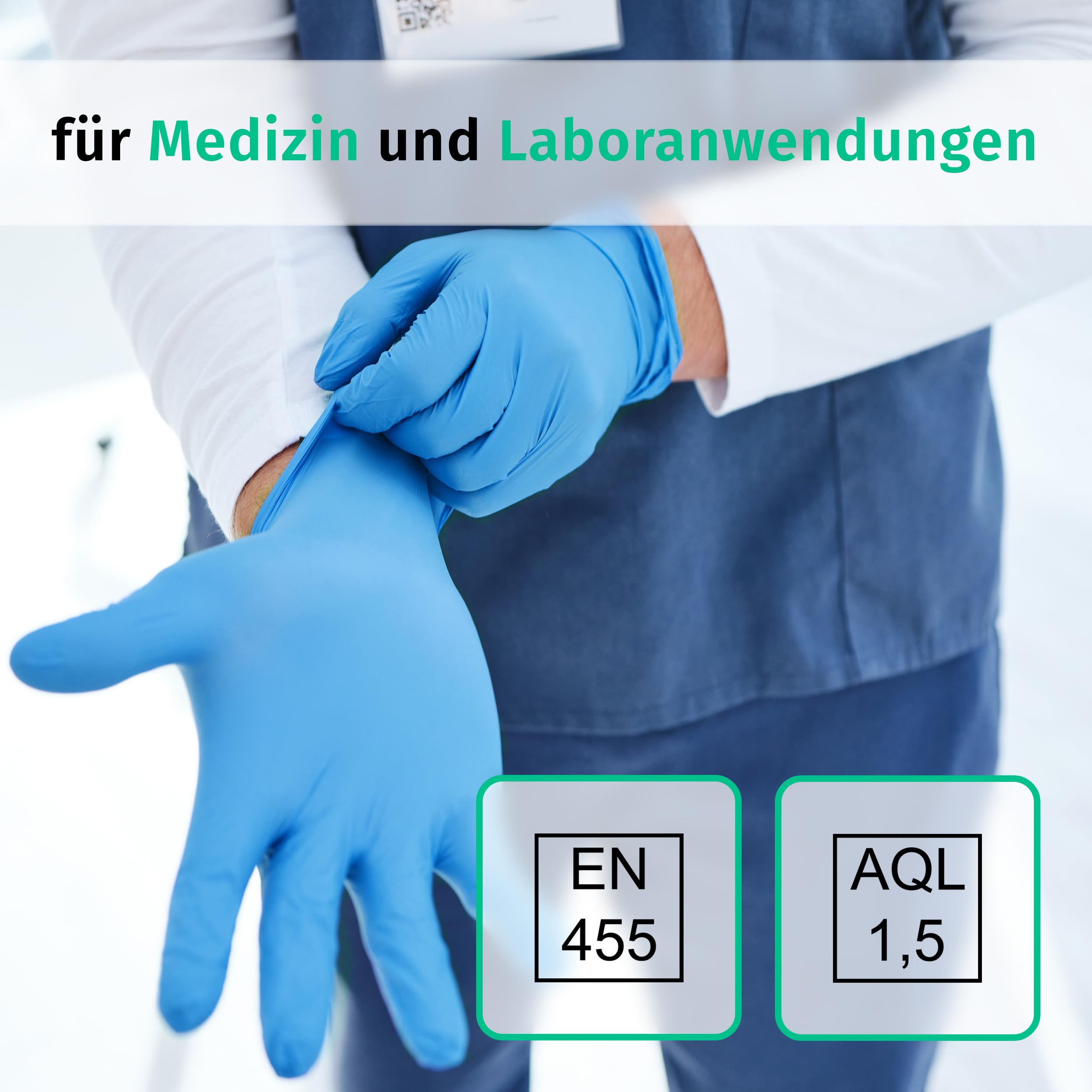 SF Nitrilhandschuhe M Blau – 1000 Stück, Puderfrei, Latexfrei, Lebensmittelgeeignet, Für Medizin, Küche & Werkstatt
