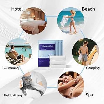 10 PCS Disposable Bath Towels, Large Disposable Towel Tablets 55.1 x 27.5