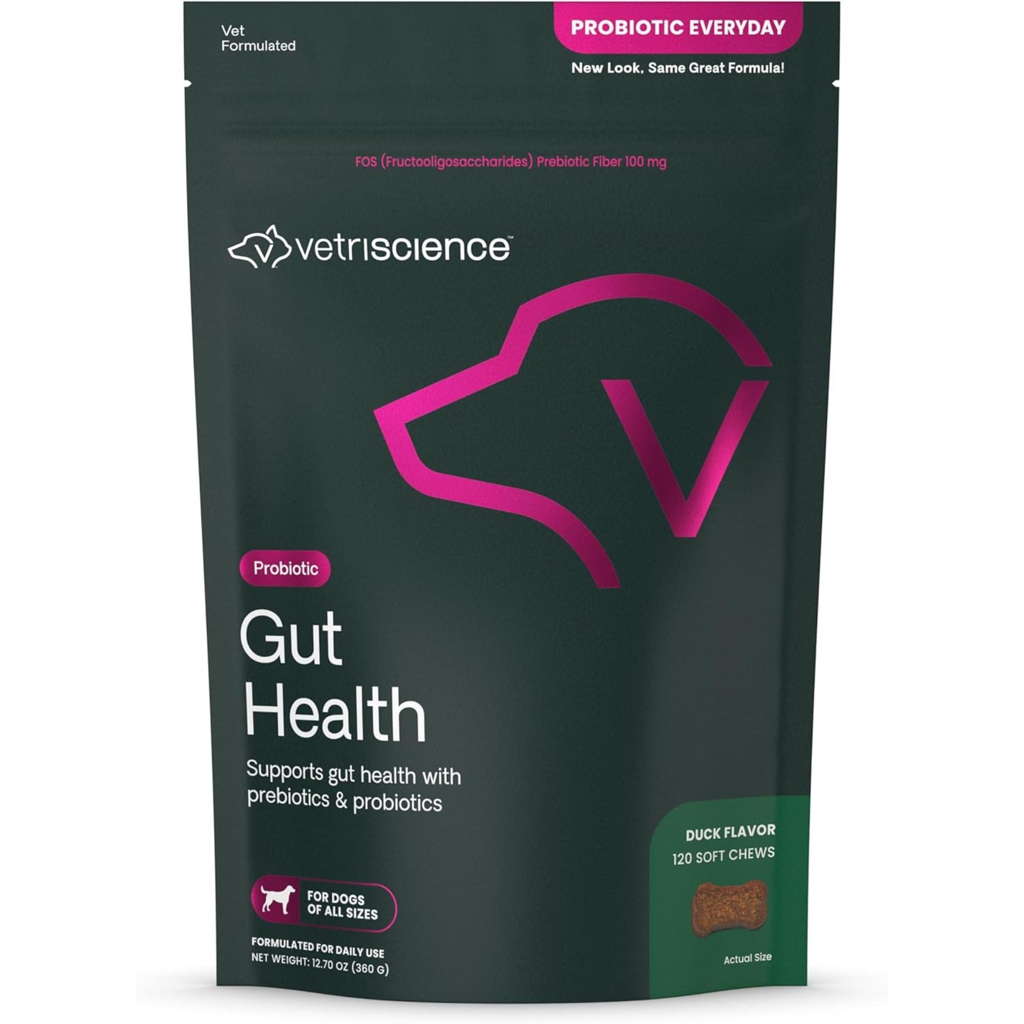 VetriScience Gut Health Chews, Probiotic Everyday Digestive Supplement for Dogs