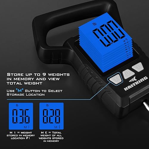 Miniatura 6 de KastKing Fish Scale, WideView Floating Waterproof Digital Scale, 2.5 Large LCD Display, 110lb Capacity, Multi-Mode PoundOunces & Kilograms, Stores
