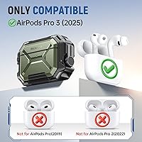 Vista 7 de MOBOSI para Funda de AirPods Pro 3 [Funda Impermeable IP68 para AirPods Pro 3 y Compatible con MagSafe] Funda Protectora de Grado Militar