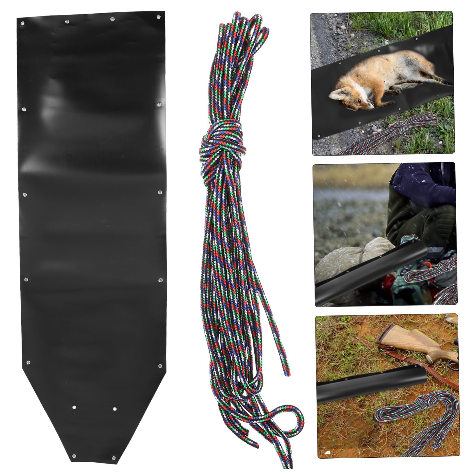Outdoor Hirschschlitten aus Kunststoff, Tragbar und Leicht, Schwarz