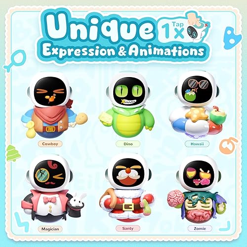 Miniatura 6 de ENERGIZE LAB Eiliko Aquamarine tu pequeño robot con dijes de IA que combina con cualquier atuendo diario, divertidos juguetes colgantes