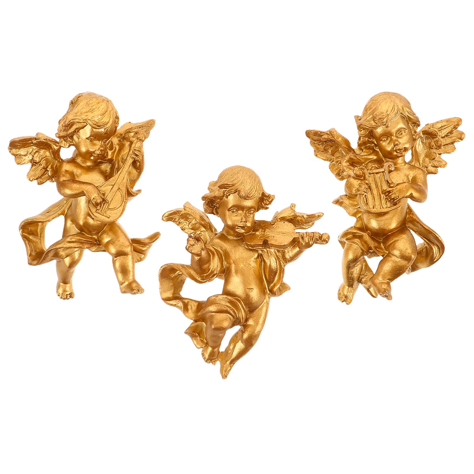 Toyvian 3pezzi Statua Angelo in Resina da Parete Decorazione Retro per Casa Scultura Angelo da Appendere Ornamento Artistico per Interni Accessorio Fotografico o Regalo per Festa