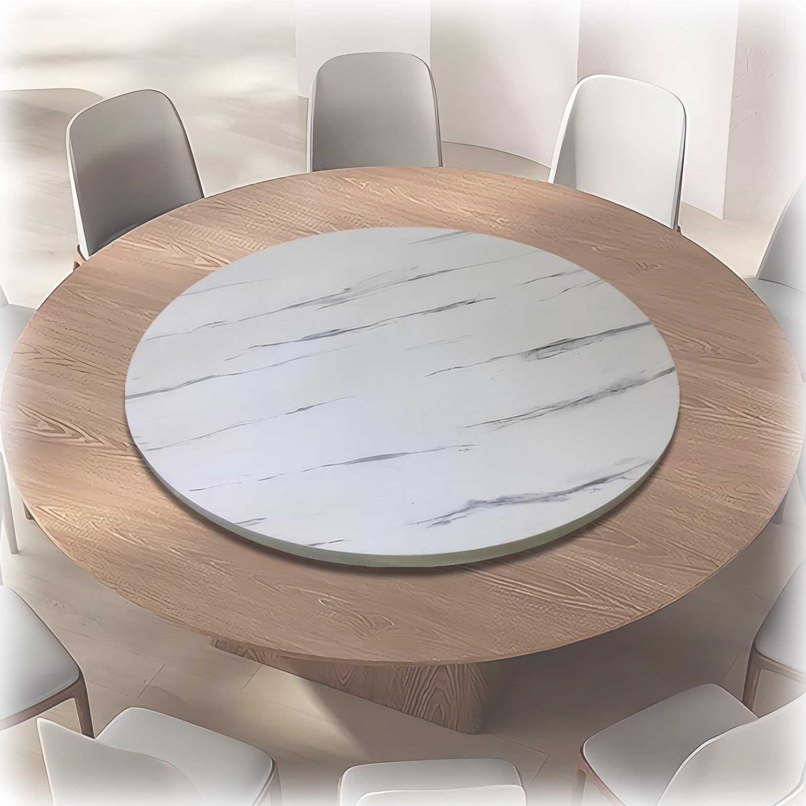 Bandeja giratoria de madera para servir de 50 a 100 cm, rodamiento silencioso para una rotación suave, ideal para servir alimentos y condimentos, perfecta para entretenimiento y artículos esenciales