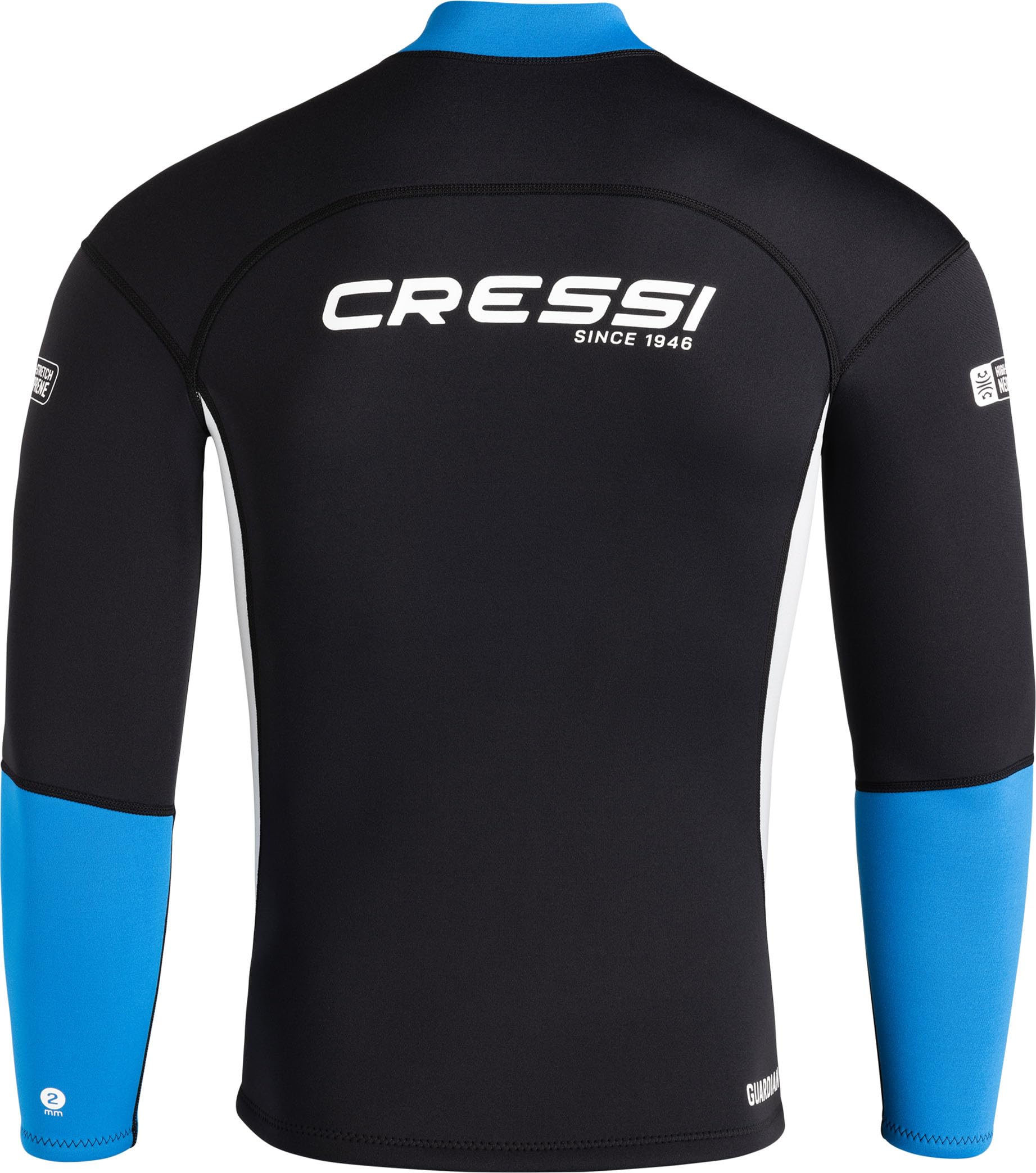 CRESSI Guardian Man Neopreen Rits Vest Zwart/Blauw 2mm L/4 - Dubbel CRESSI Guardian Man Neopreen Rits Vest Zwart/Blauw 2mm L/4 - Dubbel
