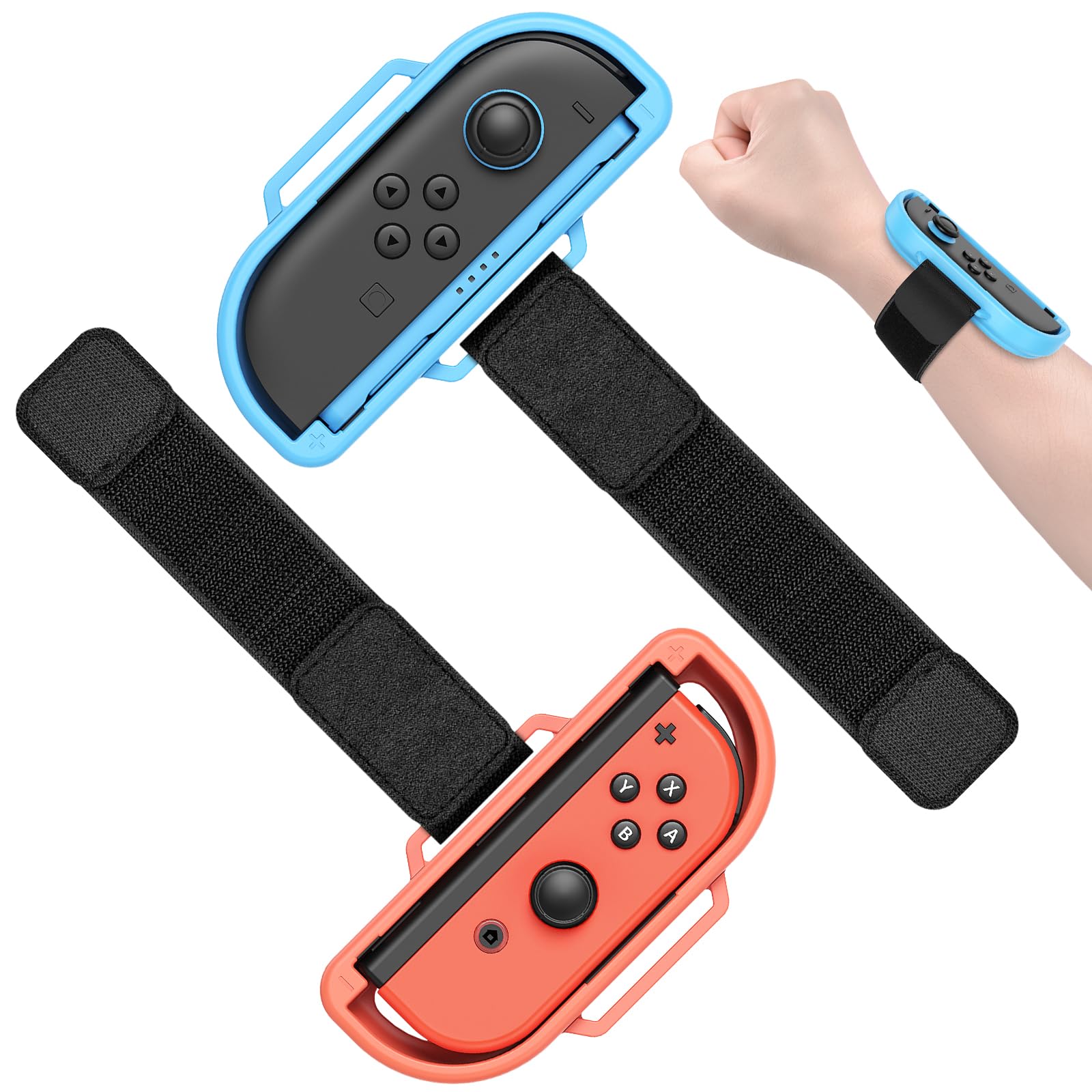 KOVA Armband Straps für Nintendo Switch 2/Swtich 1/OLED (Hellblau &Hellrot) | Armband für JoyCon 2 Comfor & Secure, für Just Dance 2026/2025/2024, für Zumba Burn it Up (2 Packungen) for Switch 2/1/OLED