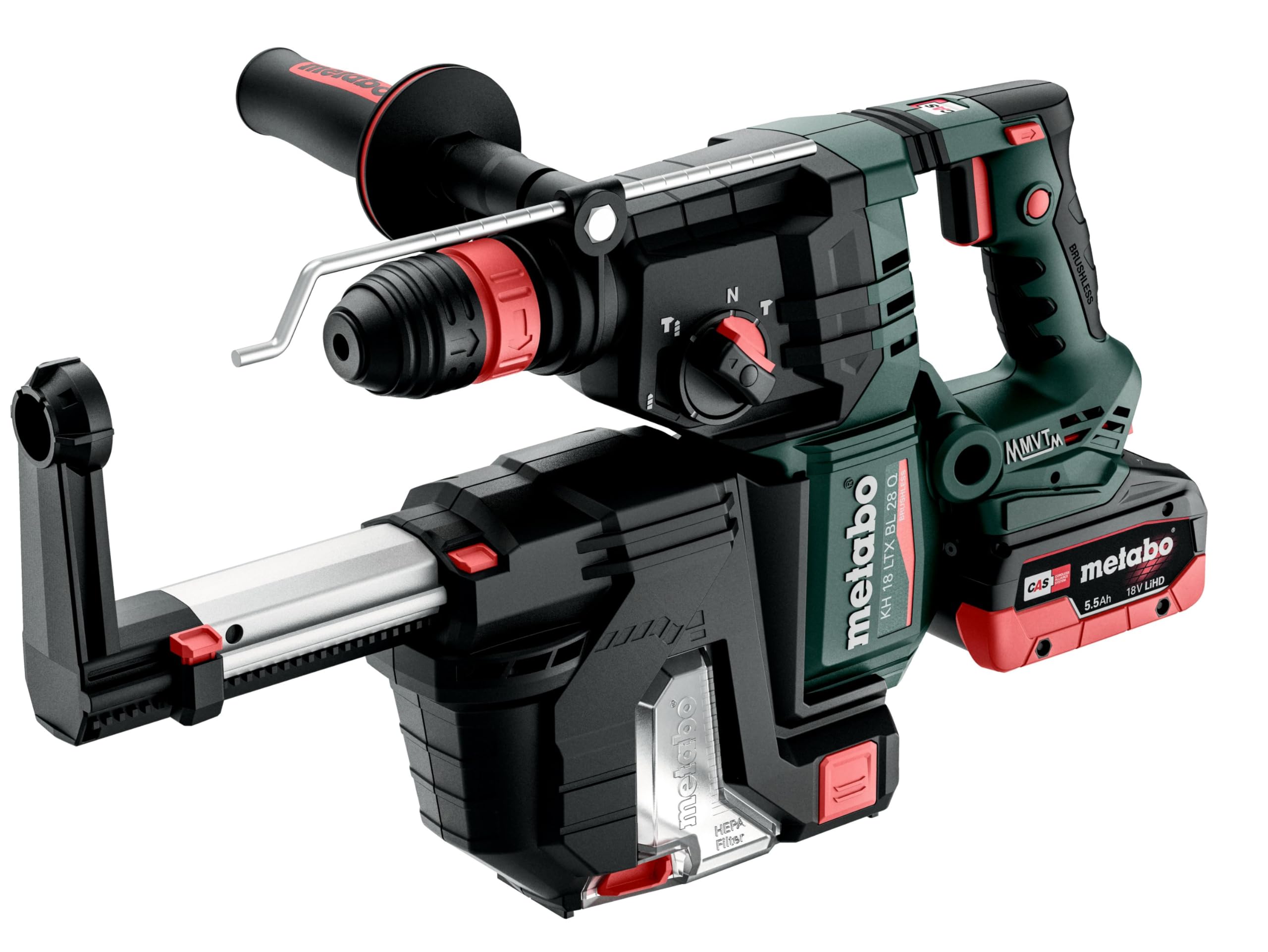 Metabo KH 18 LTX BL 28, burineur sans fil SDS-Plus, 18 V 5,5 Ah