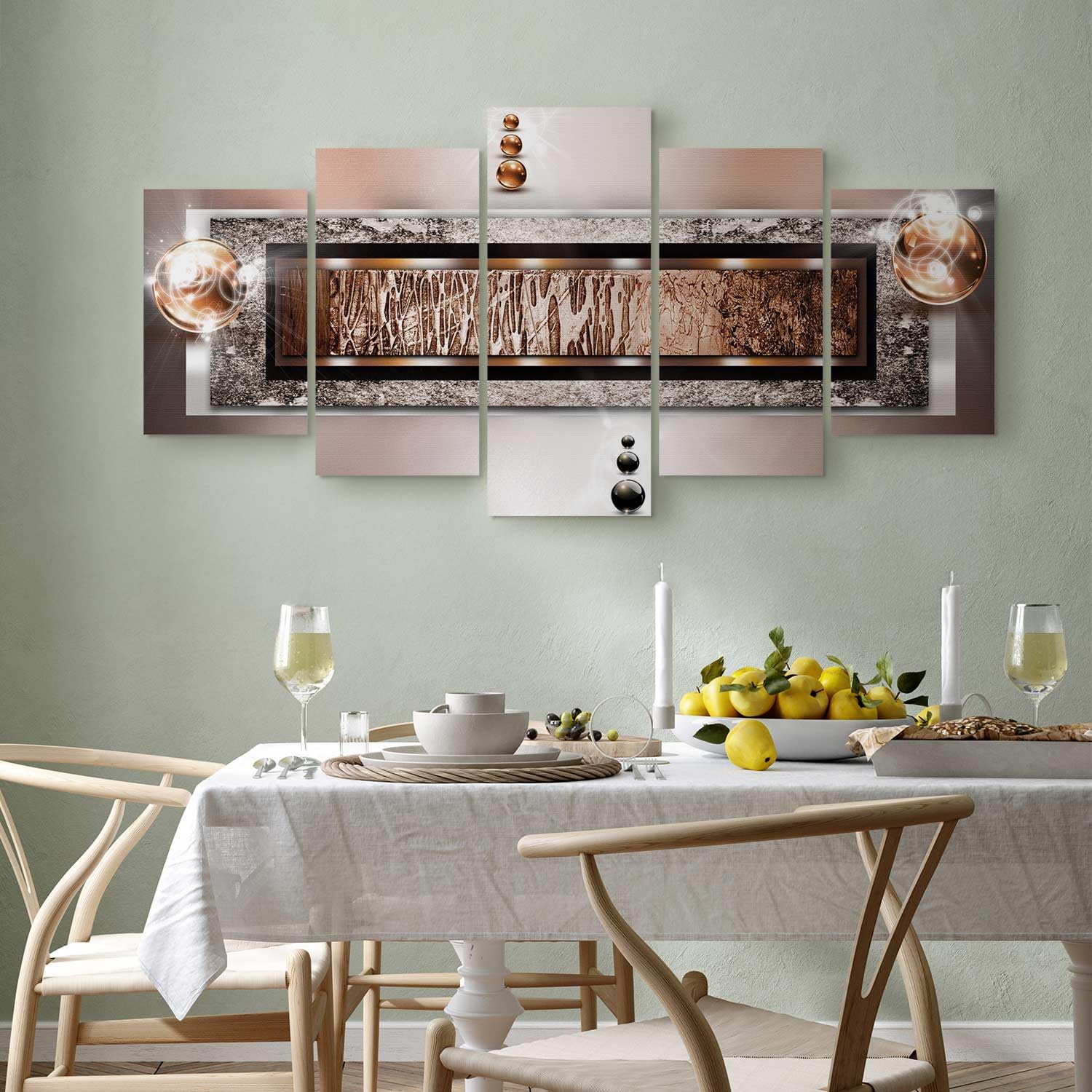 Tableau Abstrait Moderne 200x100cm - Décoration Murale Toile Géométrique
