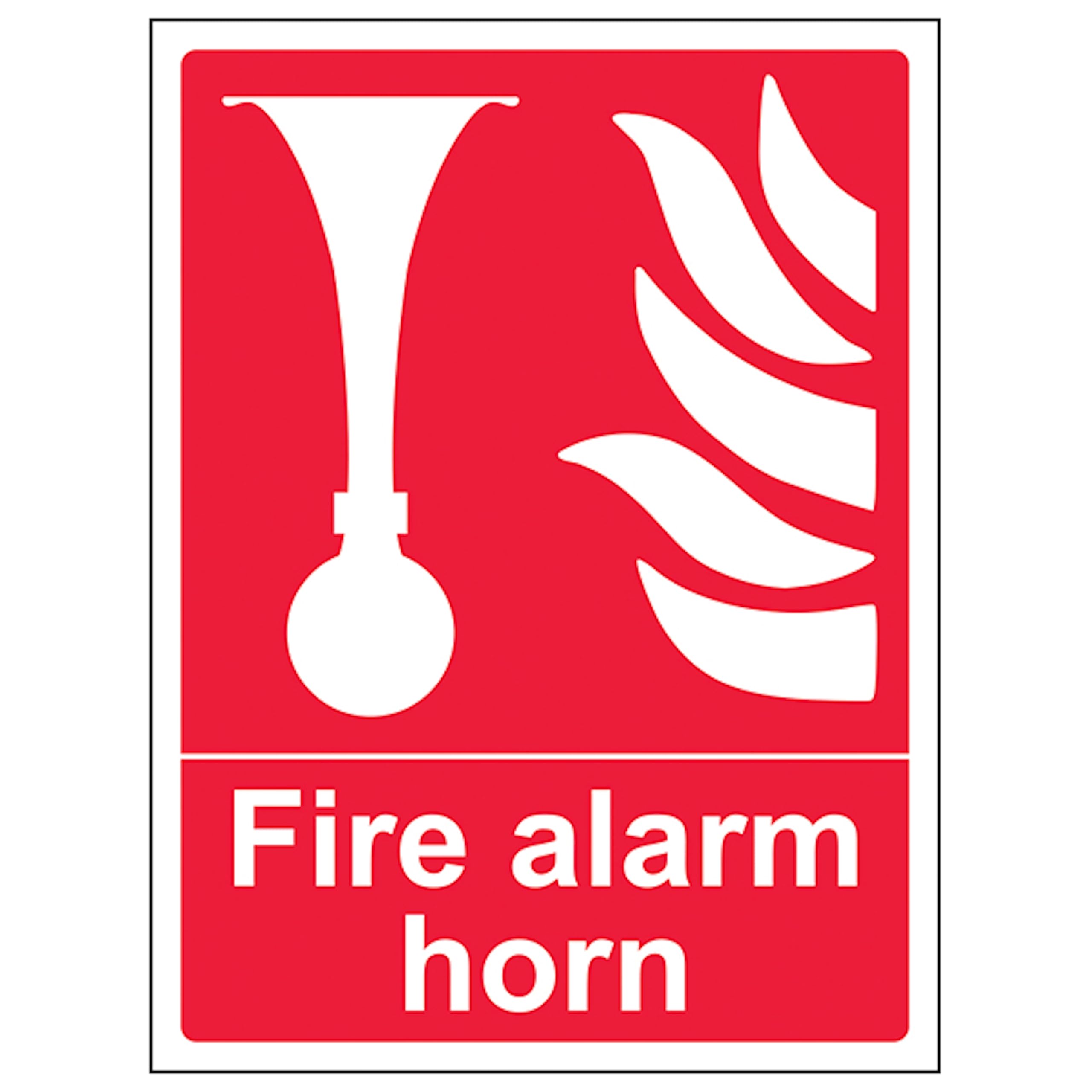V Safety Fire Alarm Horn - Portrait 200 x 300mm - 3mm Aluminium Composite Safety Sign