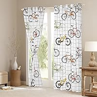 Vista 61 de Erosebridal Cortinas opacas de moda de los años 90, 30 % a 50 % para dormitorio, cortina de ventana con cinta de radio retro, tratamientos de Negro
