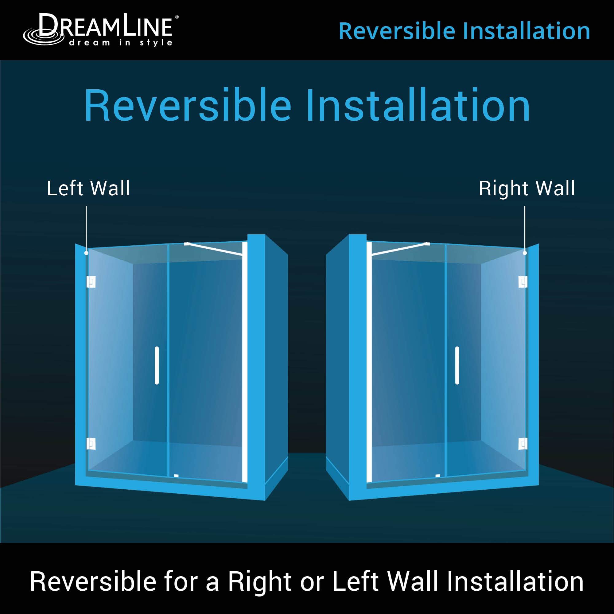 Amazon.co.jp: DreamLine Unidoor 57 to 58 in。Frameless Hinged