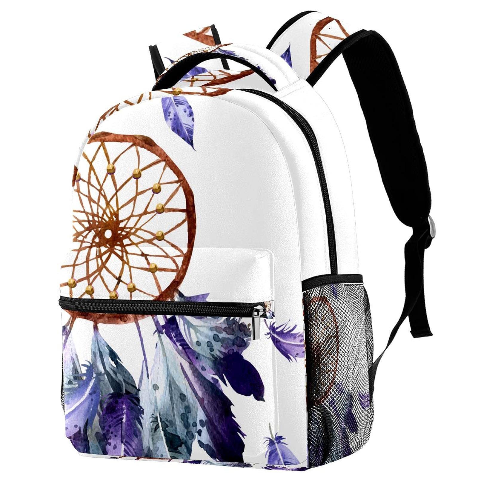 Sac à dos attrape-rêves violet avec carillon et porte-bouteille