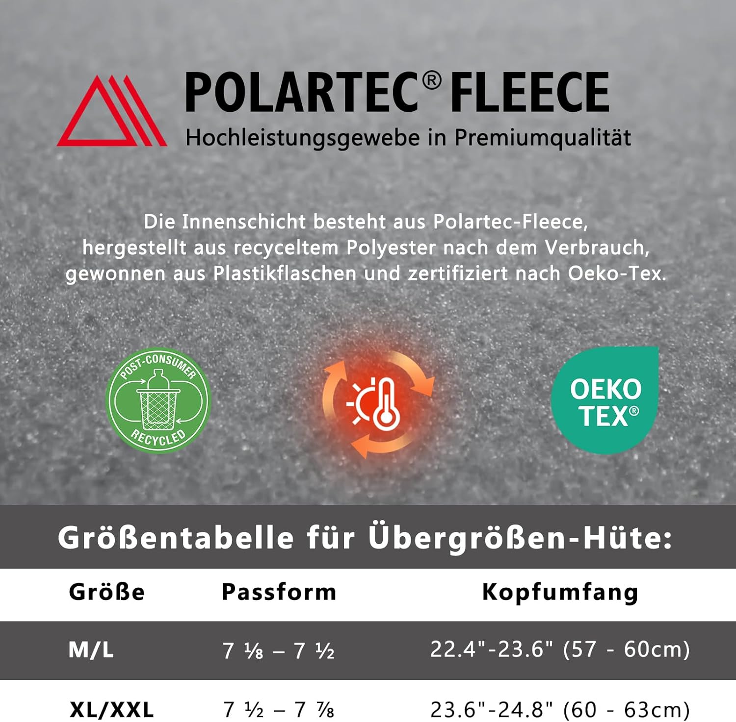TOP-EX PolarWool L/XL/XXL 100% merinowol beanie fleece