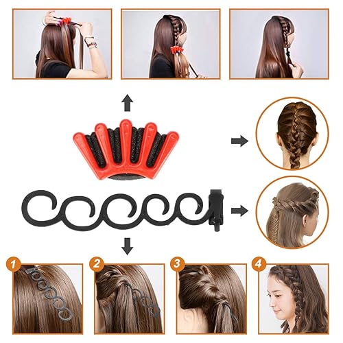 Miniatura 6 de Kit de 40 herramientas de bricolaje para trenzar y modelar el cabello, accesorios de moda Number-one con herramientas de peinado en espiral para