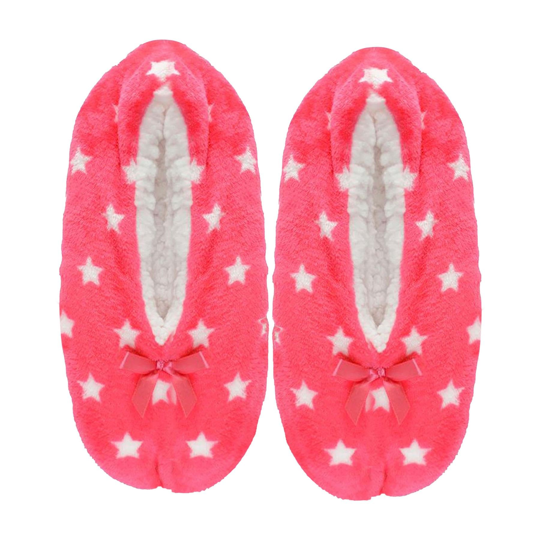 A2Z Ladies Slipper Bow Fluffy Socks Sherpa Lining Stylish Durable Soft Feel - Socks LS232 Pink M-L