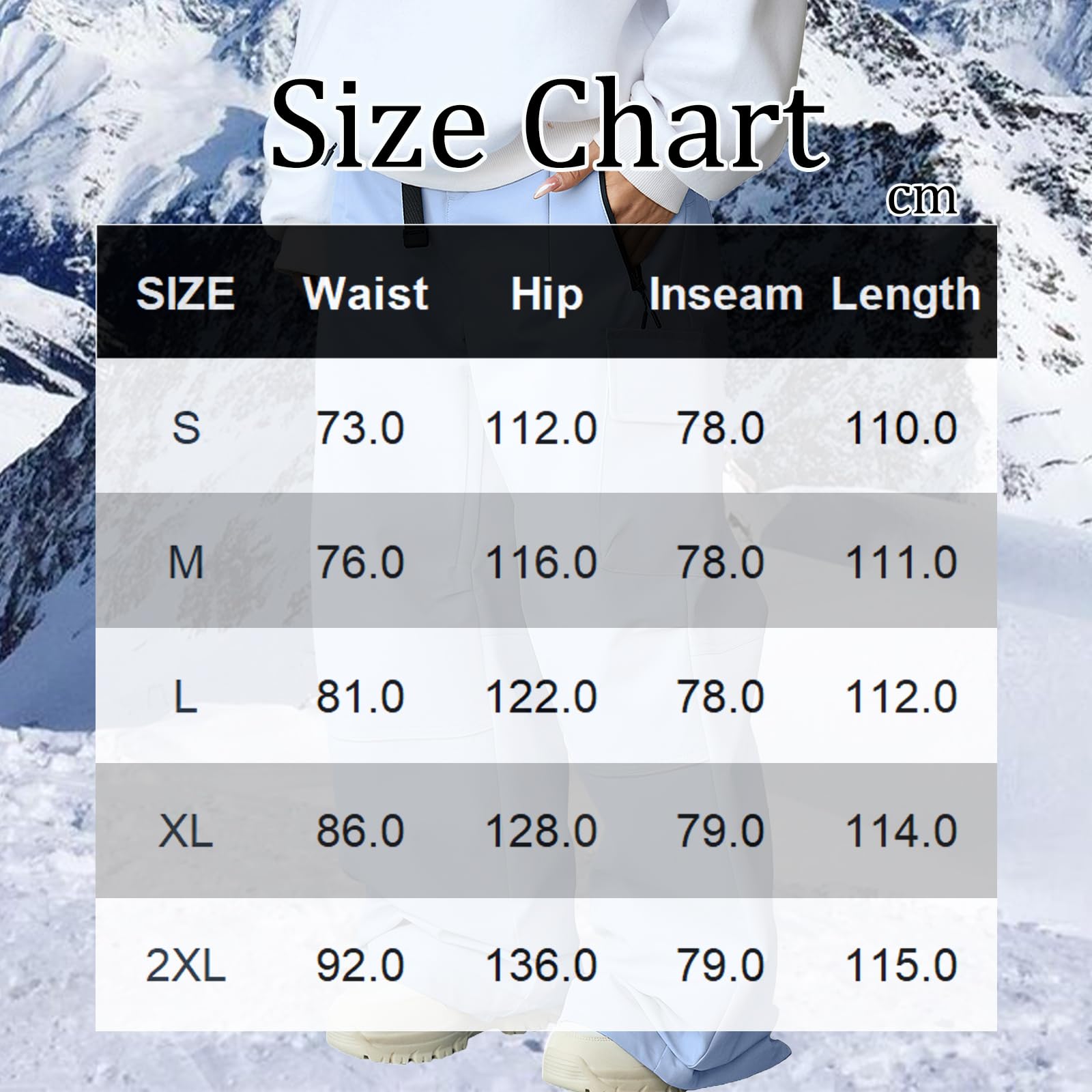 HOTIAN Pantalones de esquí para mujer impermeables cortaviento forrados cálidos softshell extraíbles cargo snowboard