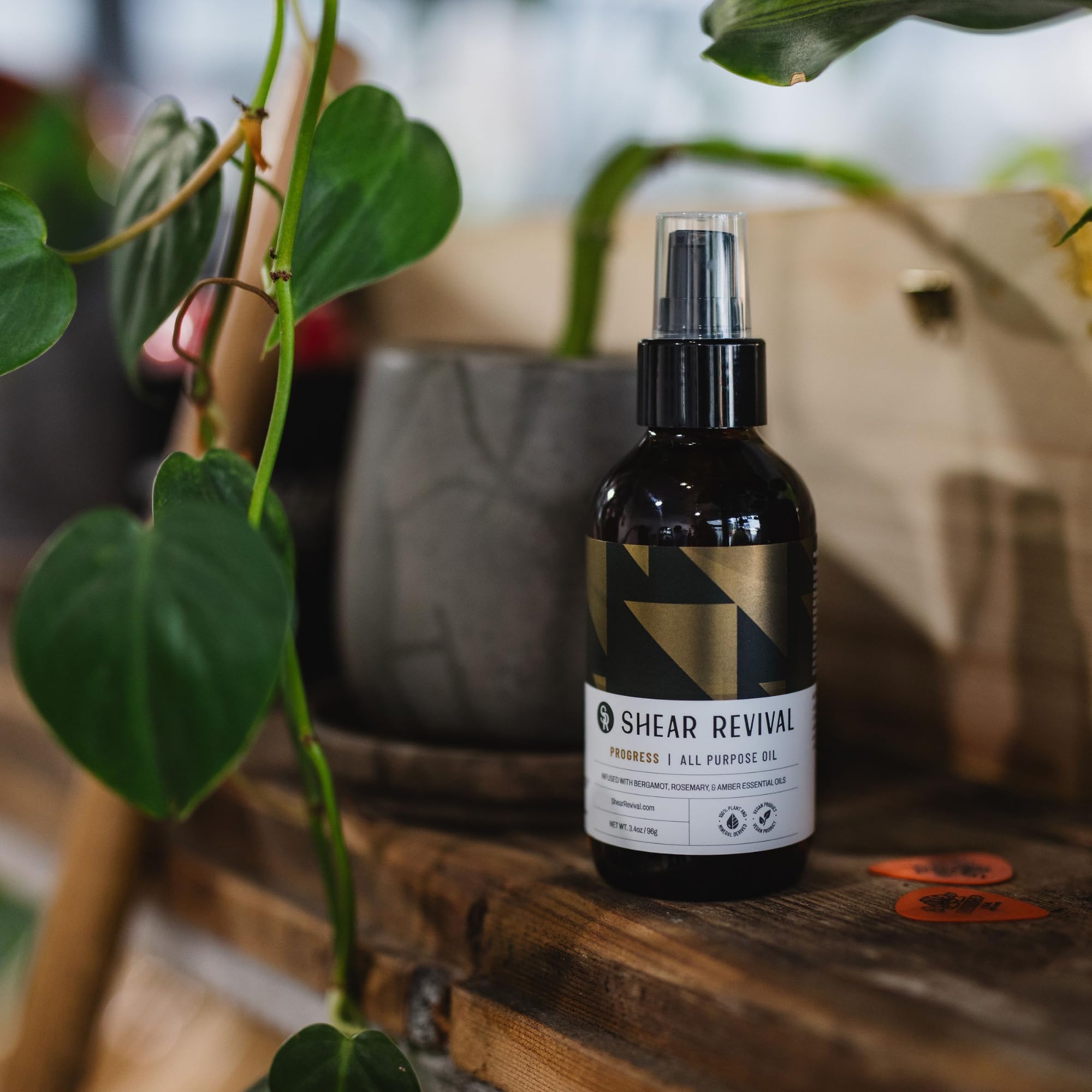 Shear Revival Progress All Purpose Oil - Multi-Use Grooming Oil for Hair Beard & Skin - Lightweight, Vegan & Nourishing Formula - 96g - Image 3