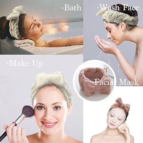Miniatura 6 de 3 diademas de spa para lavar la cara, toalla suave, banda para el cabello, diademas de microfibra de moda, diademas para el cuidado de la piel,