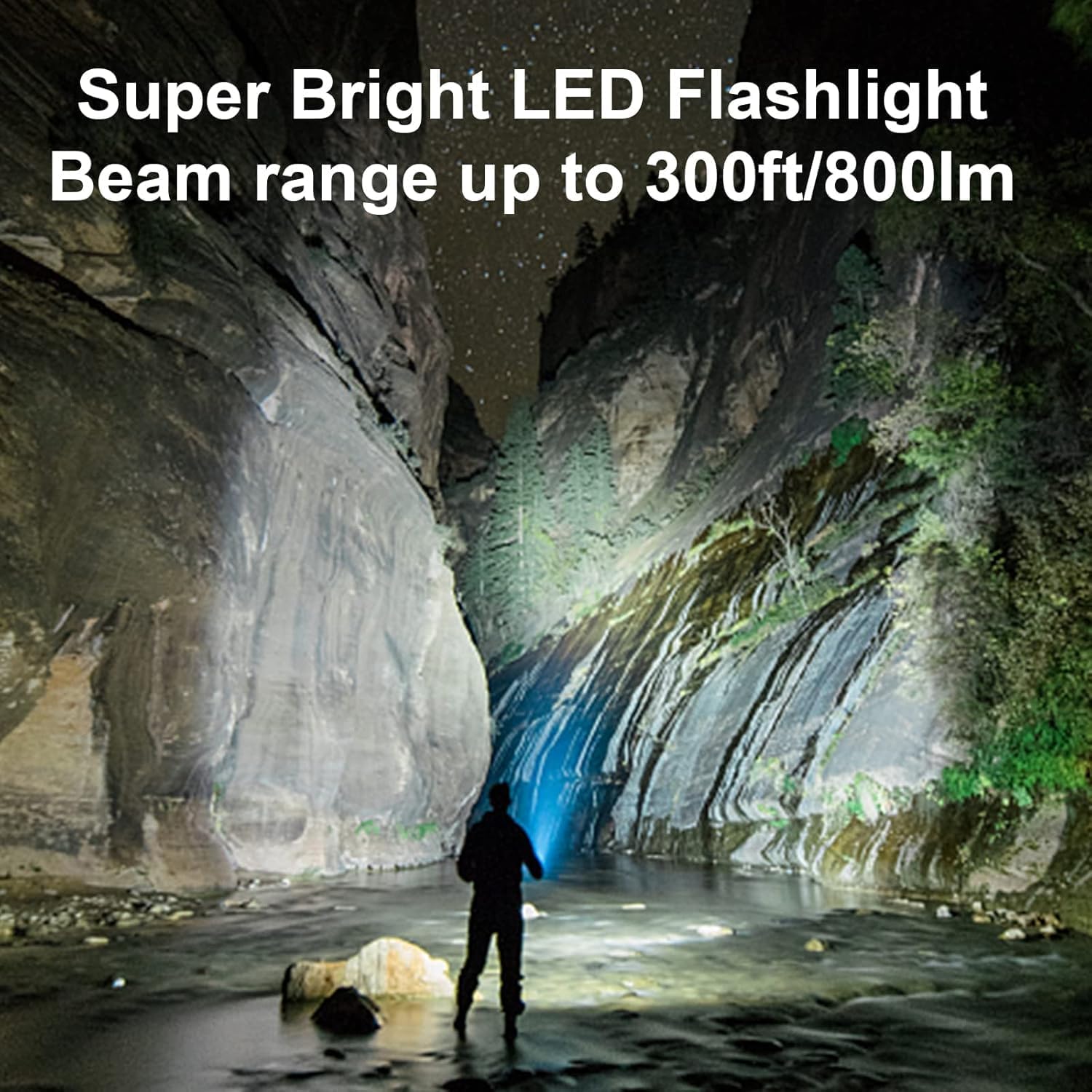Rechargeable Flashlight,USB C High Lumens Zoomable Small LED Flashlight Plastic Lantern Torch with Side Light Portable Flash Lights for Camping Emergency Cycling (Grey)
