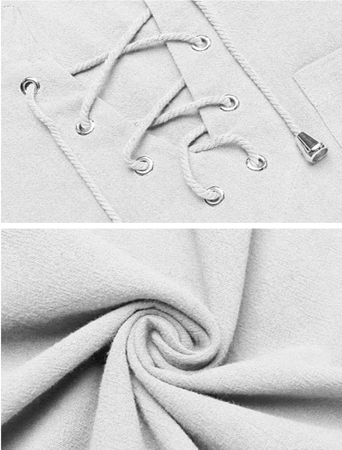 COOFANDY Men's Cotton Linen Tank Top Shirts Casual Sleeveless Lace Up Beach Hippie Tops Bohemian Renaissance Pirate Tunic - Image 6