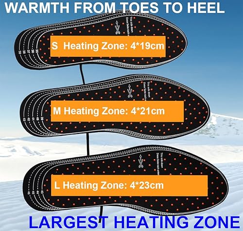 Miniatura 3 de HIWARM Plantillas eléctricas con calefacción infrarroja lejana, 4 temperaturas constantes, calentadores de pies recargables para hombres y mujeres,