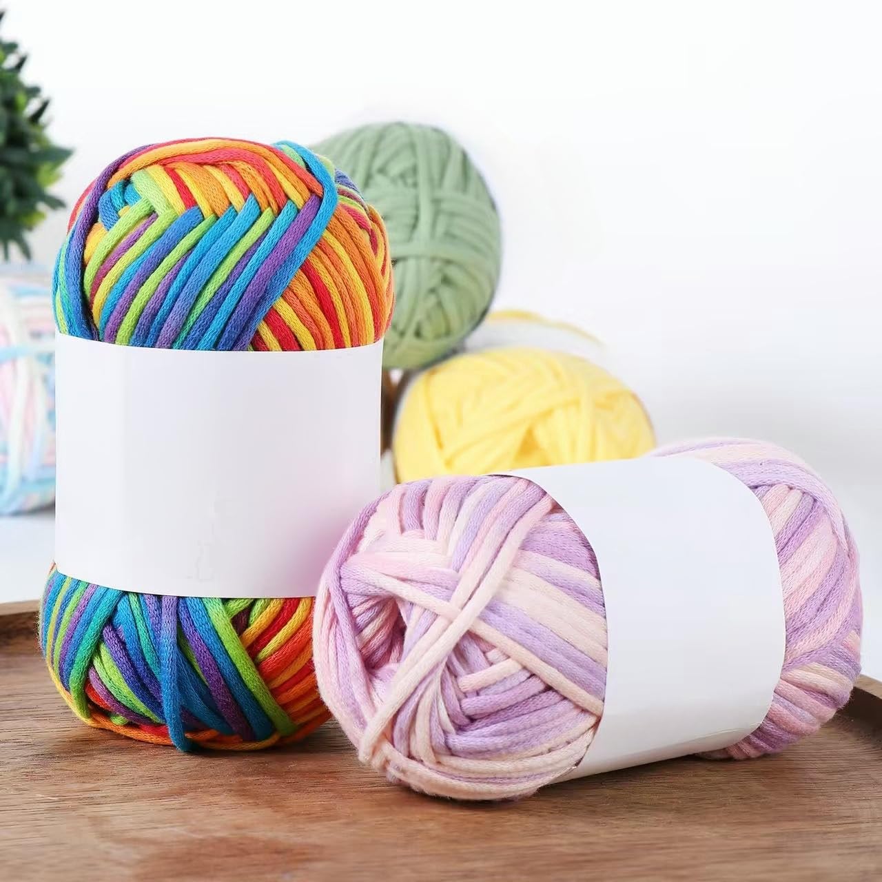 4/8/12 Rotoli da 50 g di Filato di Cotone Spesso Misto, Filato di Cotone Morbido per lavori a Maglia a Mano, per Borse all'Uncinetto Fai da Te, Cappelli, Sciarpe, Coperte e Artigianato