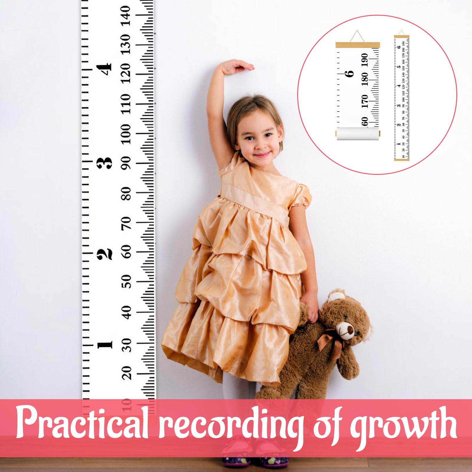 Kids Growth Chart Height Chart for Kids Removable Wall Decor for Kids Canvas Ruler,Kids Height Wall Chart,Height Chart Removable Wall Decor for Childrens Canvas Ruler for Accurate Measuring Height - Image 4