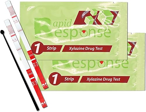 Rapid Response 2.0 Tiras reactivas de xilazina, paquete de 2 – Detecta xilazina en líquidos y polvo, incluida la cocaína, rápida, precisa y fácil de
