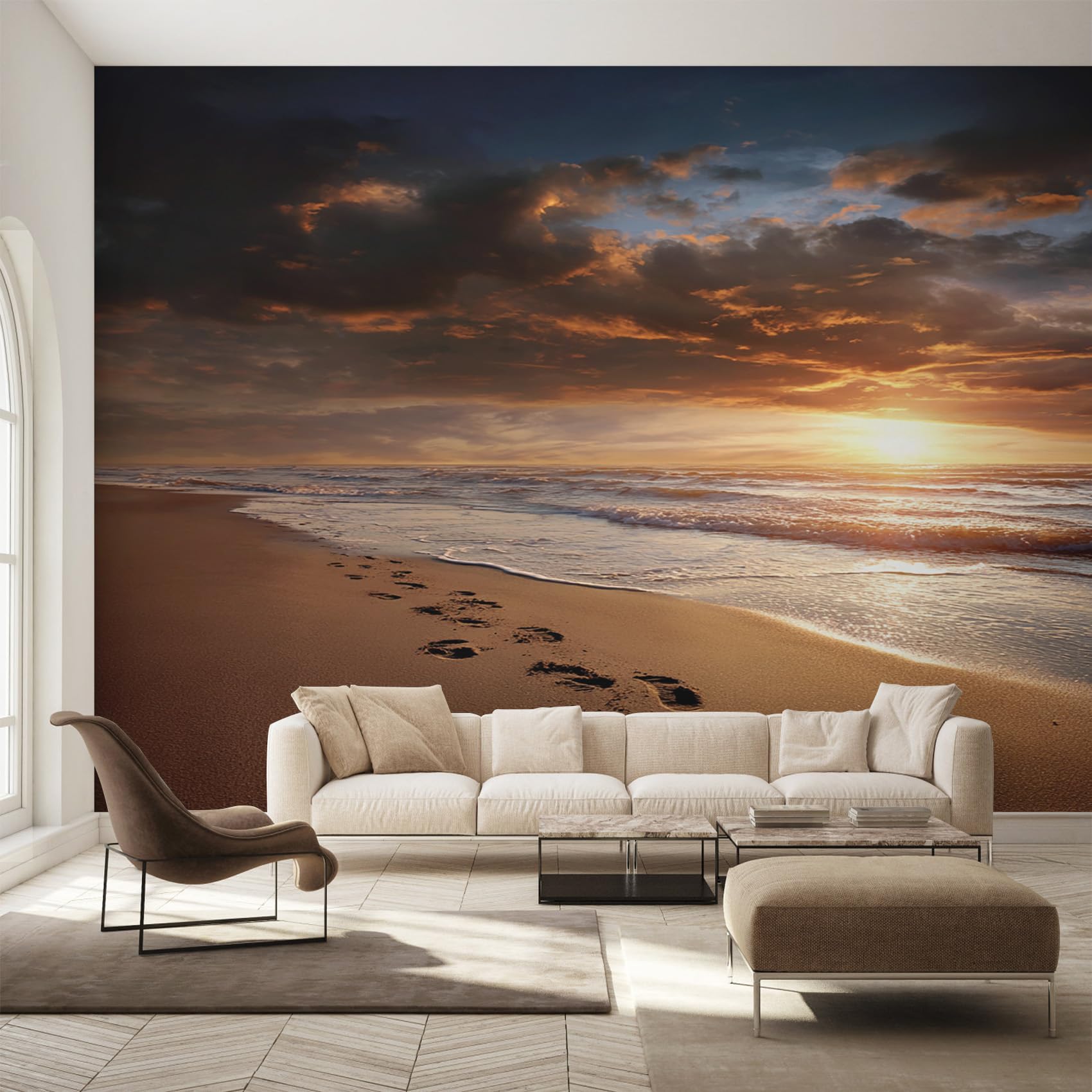 Papier peint panoramique coucher de soleil pour bureau et chambre