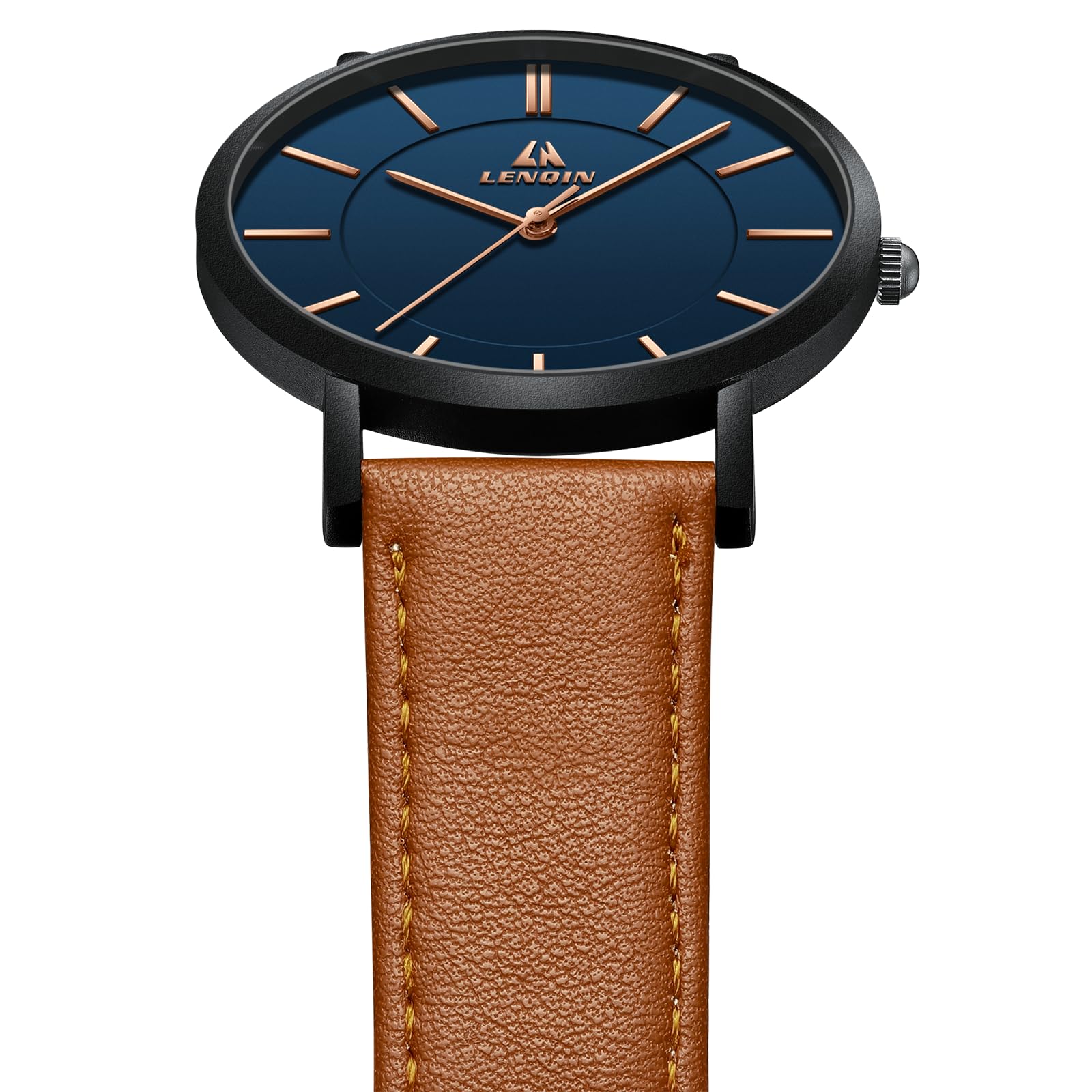 LN LENQIN Montres Hommes Montres pour Hommes Montre Analogique à Quartz 30M Waterproof Montres Poignets Hommes Montre Fashion Business Homme Designer Bracelet Cuir
