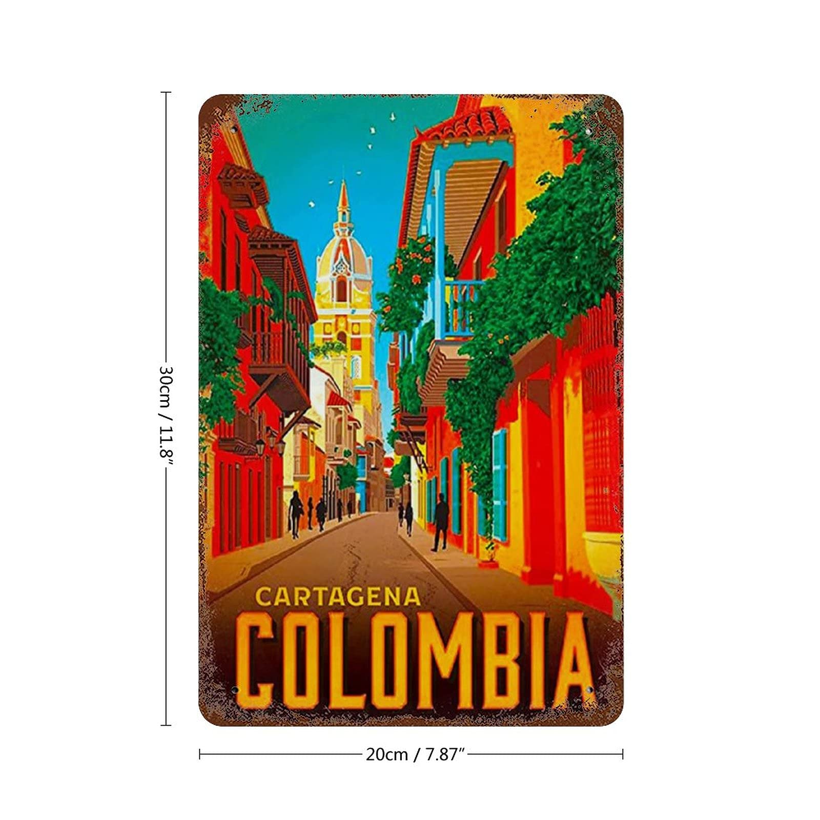Amazon.com: Larkverk Cartagena Colombia Tour Poster Retro Tin Sign