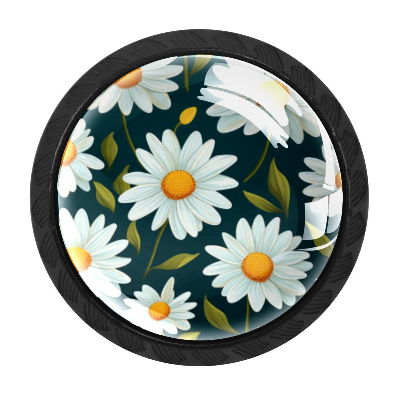 Chenzzzz Multicolored 16 4 Pack Black Daisy Cabinet Pulls Kitchen Cabinet Handles Ideal For Cabinet,Drawer,Cupboard And Wardrobe
