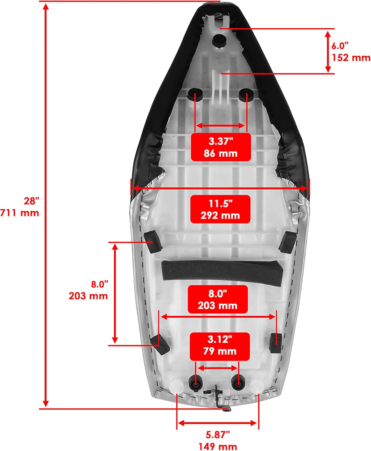 Caltric Complete Seat Compatible with Yamaha Raptor 660R 2001 2002 2003 2004 2005