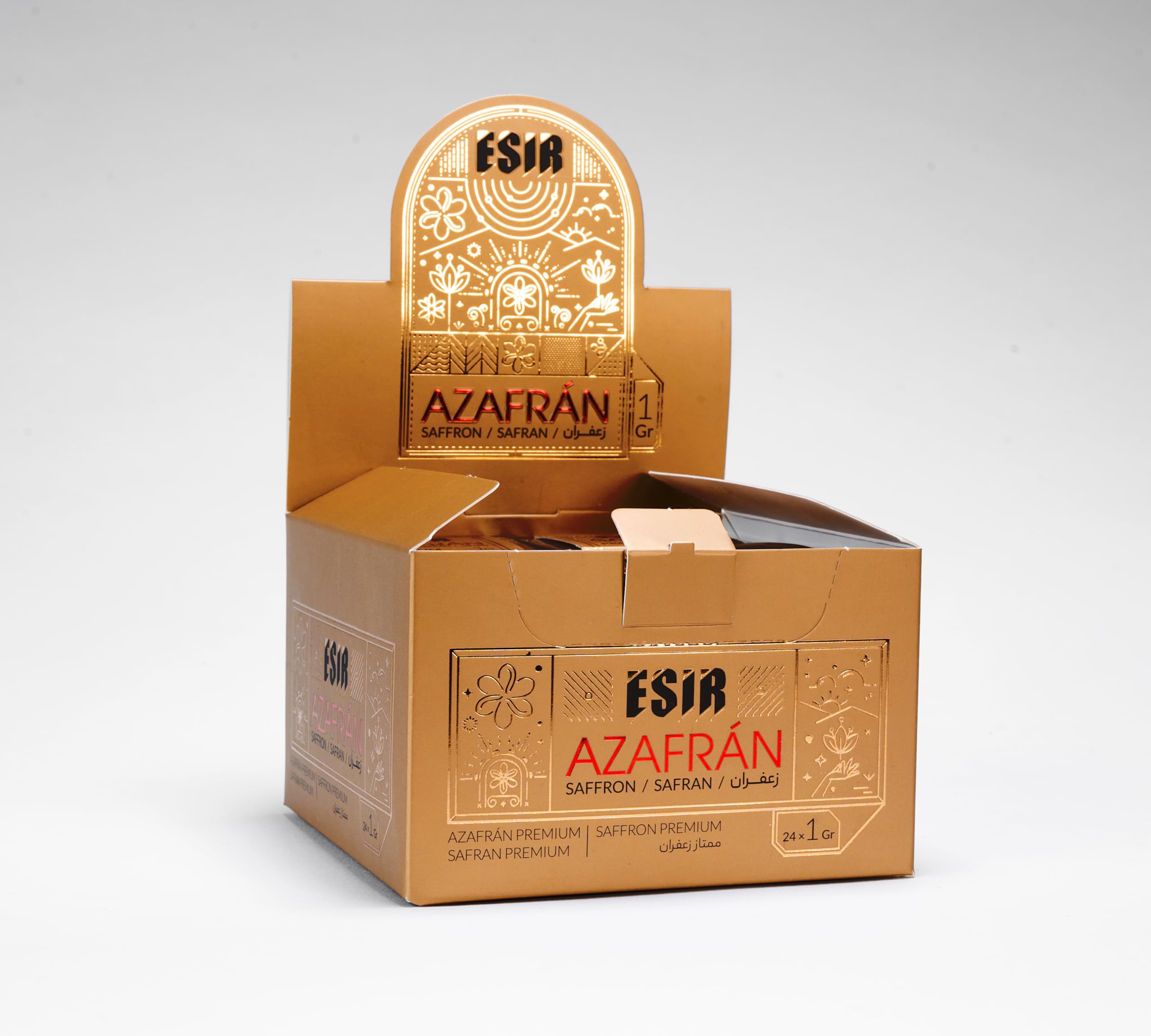 Esir Premium safran Fils de, 100% safran rouge pur | Safran de qualité supérieure |1 G | Paquet de 24