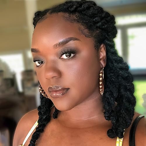 ToyoTress Marley Hair - Trenzas de ganchillo  12 pulgadas, 6 paquetes 1B negro natural, afro rizado Marley Twist extensiones de cabello sintético