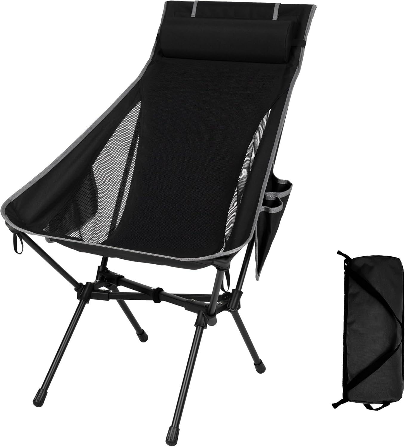 Lightweight Folding High Back Camping Chair Supports 440 lbs