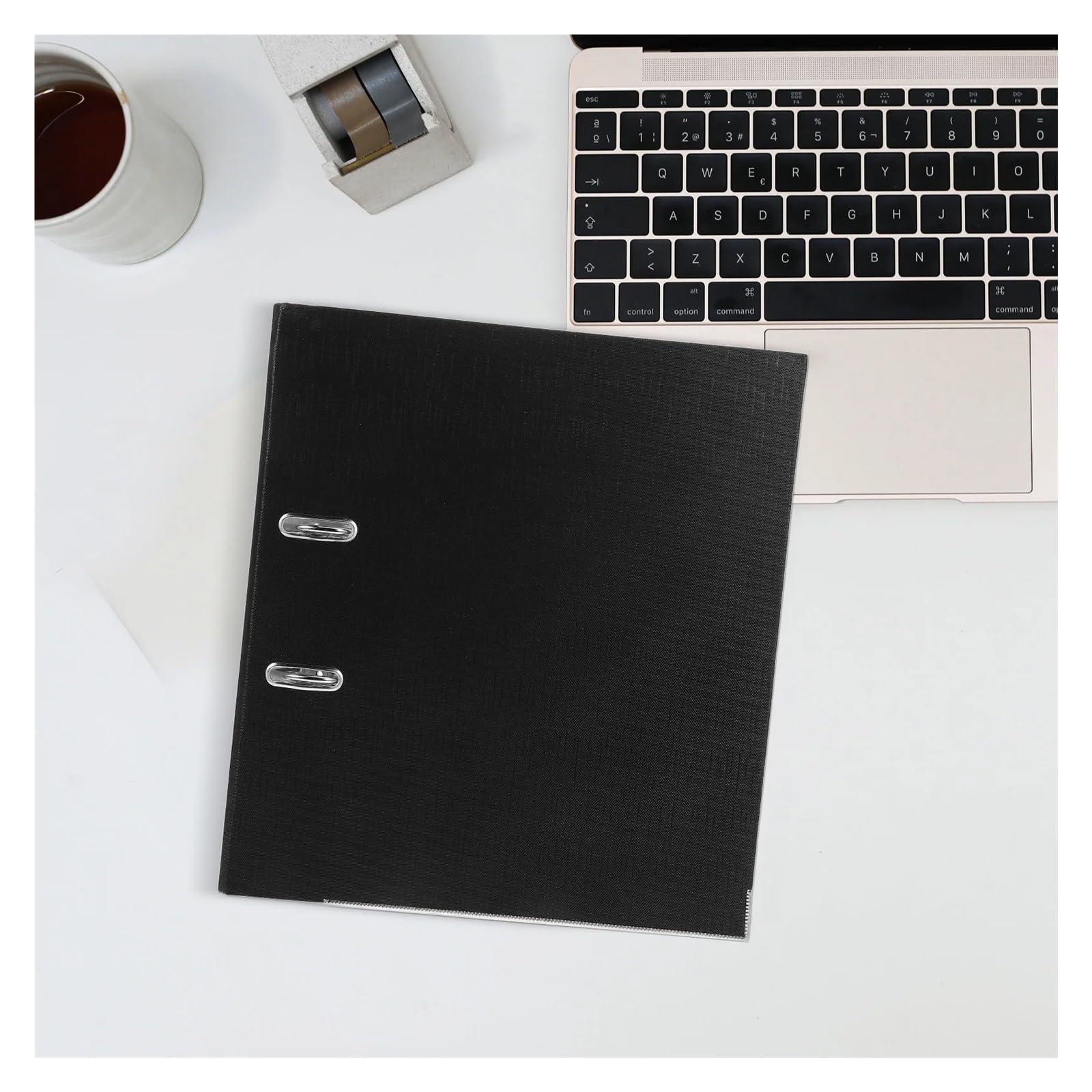Kontoauszugsordner Arched Punch Hole Office Lever Files Pen Binder with Clip Folders Document Organizer(Black)