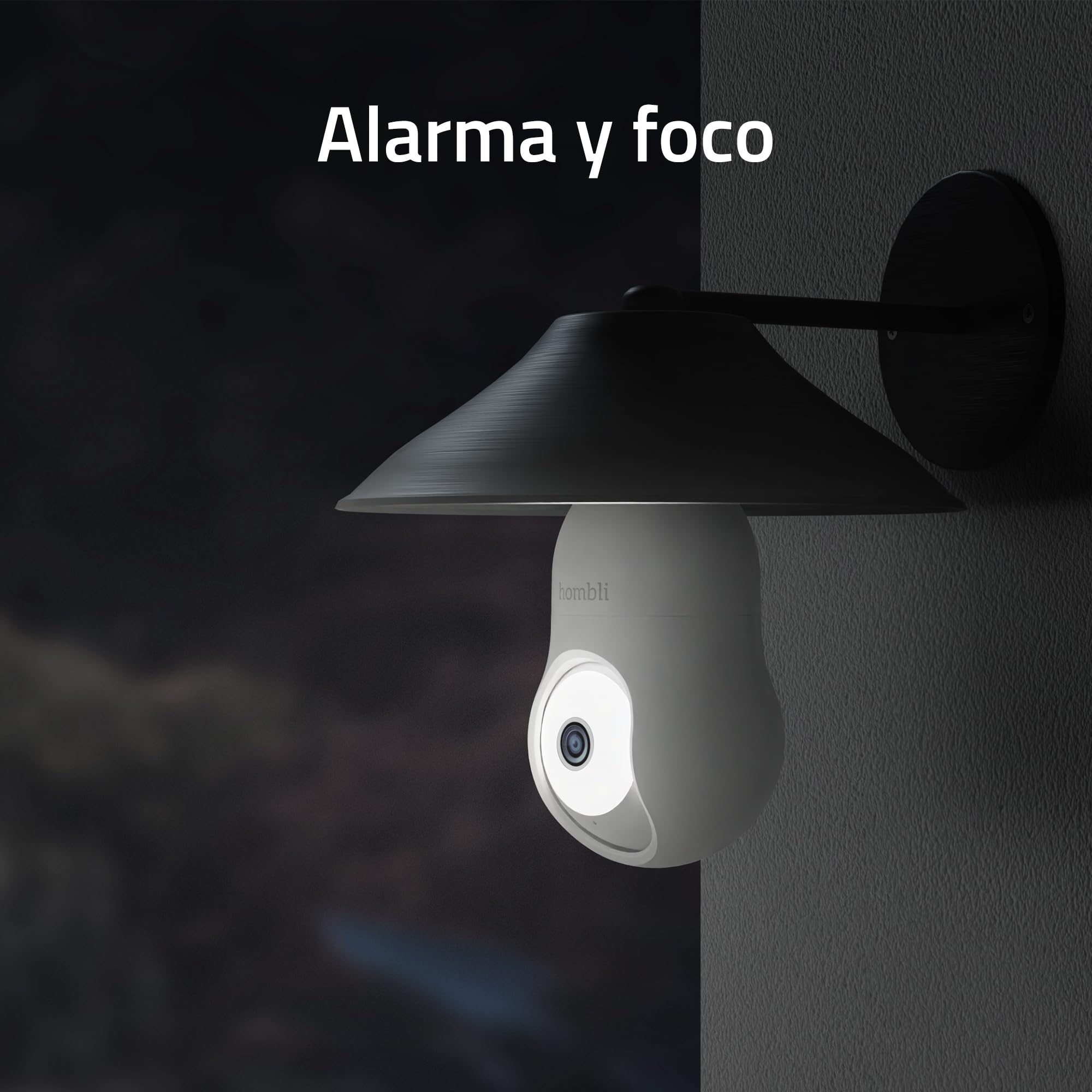 Hombli 4K QHD Cámara de Seguridad Exterior | Enchufe de Bombilla E27 | WiFi | Visión Nocturna Infrarroja y a Color | Foco y Alarma Activados por Movimiento | Compatible con Alexa y Google