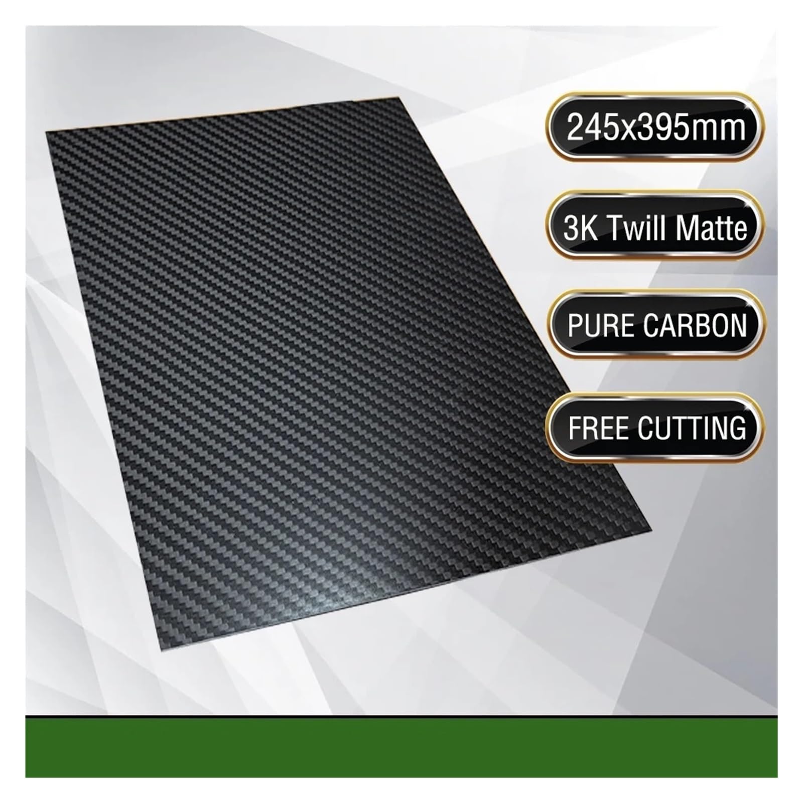 Scheda pannello in lamiera di fibra di carbonio opaca 3K twill