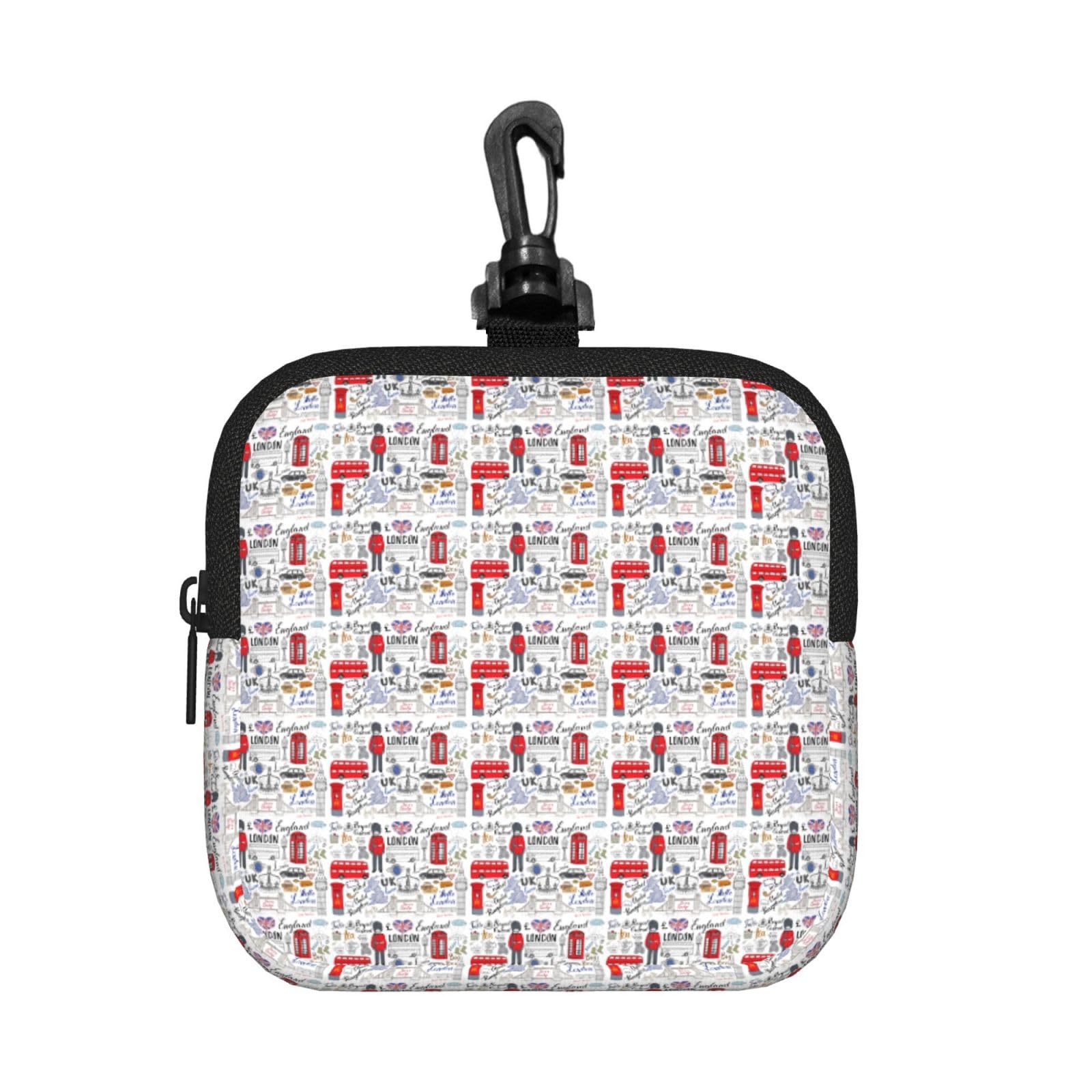 I Love London Print Square Storage Bag Travel Toiletry Cosmetic Organizer Pouch Lightweight Reusable