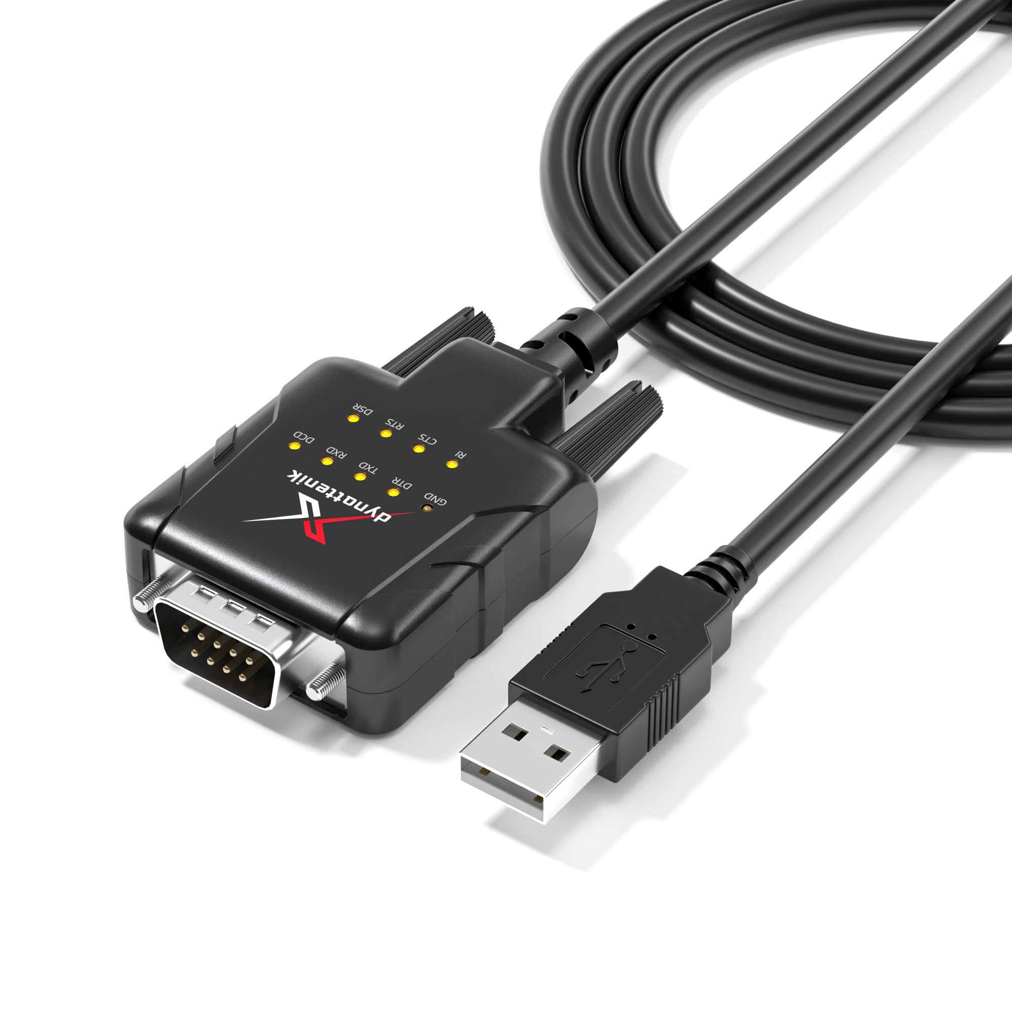 FTDI USB Seriell-Adapter mit ESD-Schutz & 9 Signal-LEDs – Industrieller RS232 Konverter für PC, Mac & Linux – Maschinensteuerung, Automatisierung & Entwicklung 【DeStatiX-A9, 6er-Pack】