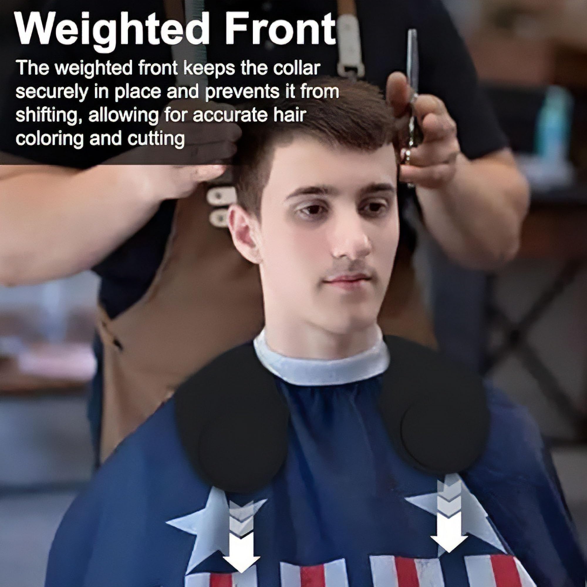 Eson Hair Cutting Collar Cape, Hair Cutting Guide, Silicone Waterproof Collar Cape with Guidelines - Image 4