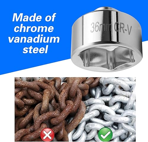 Miniatura 4 de Crynod 1 llave de enchufe de rejilla de aceite automotriz, herramienta de llave de aceite de motor de 1.417 in, llave de filtro de unidad de 38