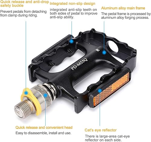 Miniatura 2 de Pedales de bicicleta de carreteraMTB, pedales de bicicleta de aleación de aluminio, pedal de bicicleta de montaña con clavos antideslizantes