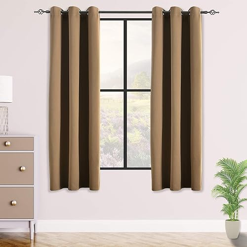 Miniatura 24 de Cortinas Opacas para Dormitorio con Aislamiento Térmico de Ojales Sólidos para Ventana Extra Anchas para Puerta Corredera, Juego de 2 Paneles de